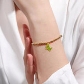 18K Princess Crown Dinosaur Enamel Diamond Bracelet